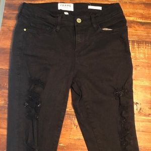 Frame Le Skinny de Jeanne black denim jeans